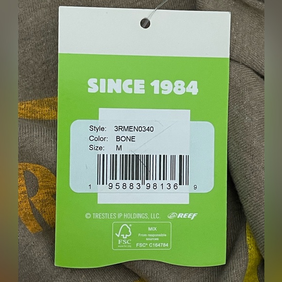 ✨HP✨ NWT “REEF” MEN’S SHORT SLEEVE T-SHIRT, SIZE MEDIUM - Picture 5 of 6